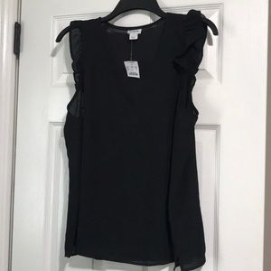 NWT J. CREW black camisole size 12. Ruffle sleeves